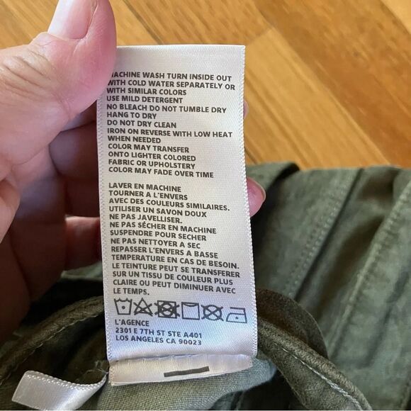 L’agence Margot High Rise Ivy Green Velvet Stretch Denim Pants Size 28 - Picture 5 of 11